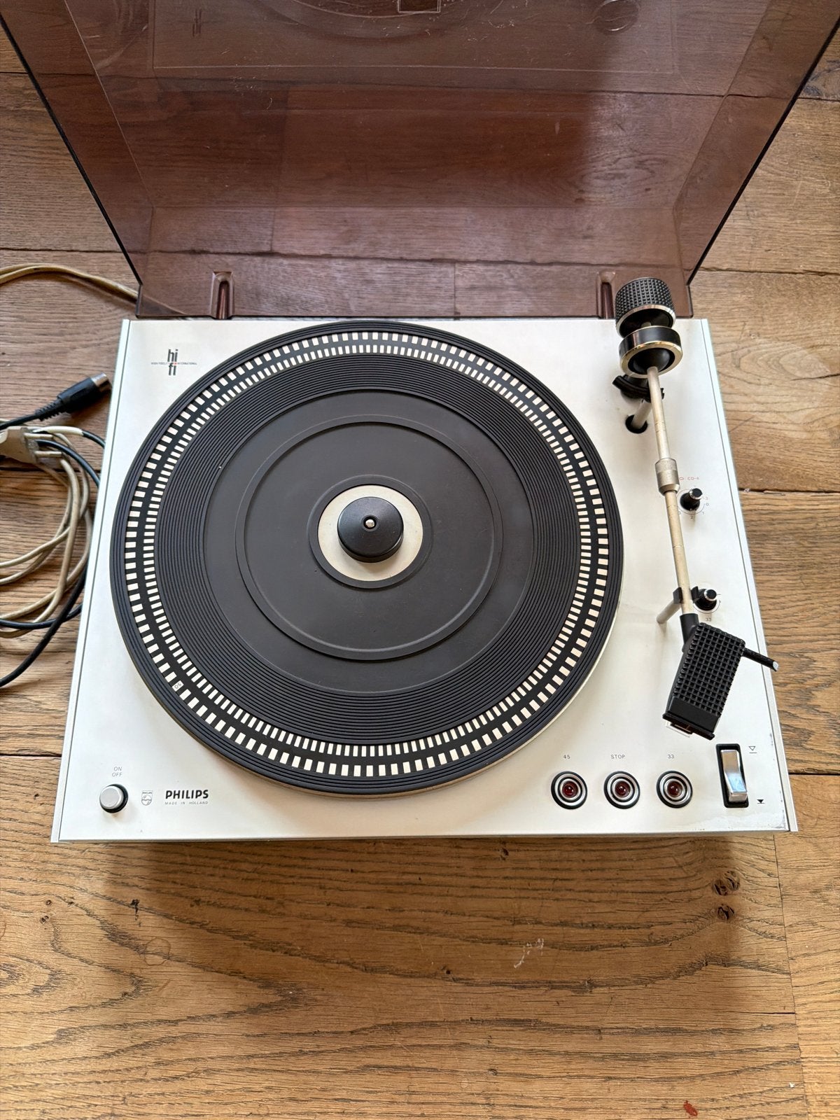Philips Electronic 312 Platenspeler - Vintage HiFi, Philips, Gebruikt, Pitch-regelaar, Ophalen of Verzenden