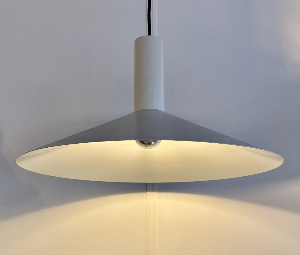 Formel II Hans Due Fog & Mørup metaal diam 50 cm 70s, Huis en Inrichting, Lampen | Hanglampen, Gebruikt, Minder dan 50 cm, Metaal