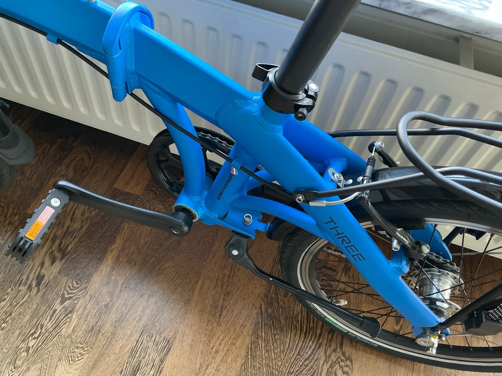 Takashi opvouwbare fiets - Blauw, zo goed als nieuw, 20 inch of meer, Versnellingen, Zo goed als nieuw, Totaal opvouwbaar