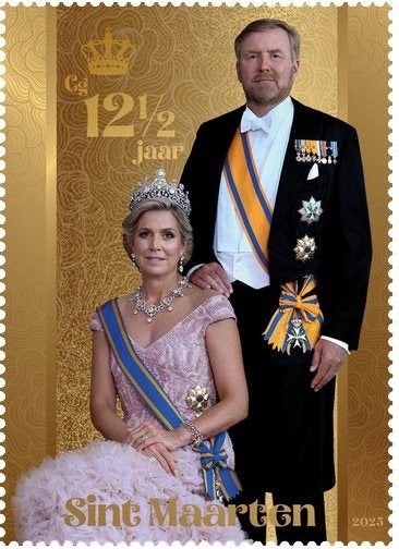 4 gouden zegels Willem-Alexander&Maxima Amalia&Ariane&Alexia, Postzegels en Munten, Postzegels | Nederland, Verzenden, Na 1940