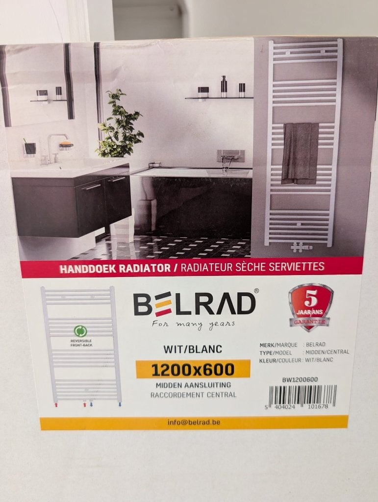 Nieuwe witte Belrad radiator 120x60 incl. aansluitset, Ophalen, 500 tot 800 watt, Radiator, Nieuw