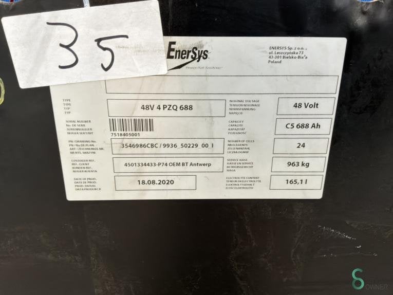 Toebehoren Elektrisch Enersys 48V 4PZQ 688 2020, Elektrisch, Overige typen, Enersys