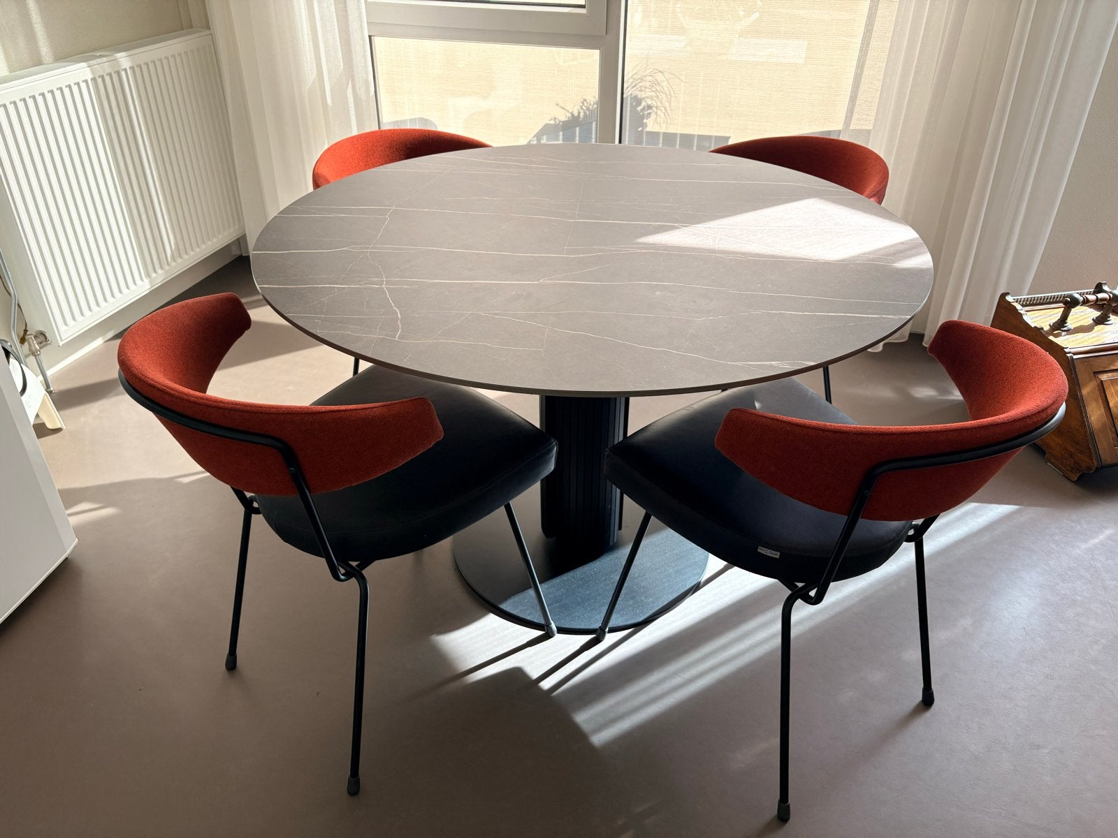 Design Eetkamertafel Steely Rond 120 cm - Bree's New World, Ophalen, Overige materialen, 100 tot 150 cm, Rond