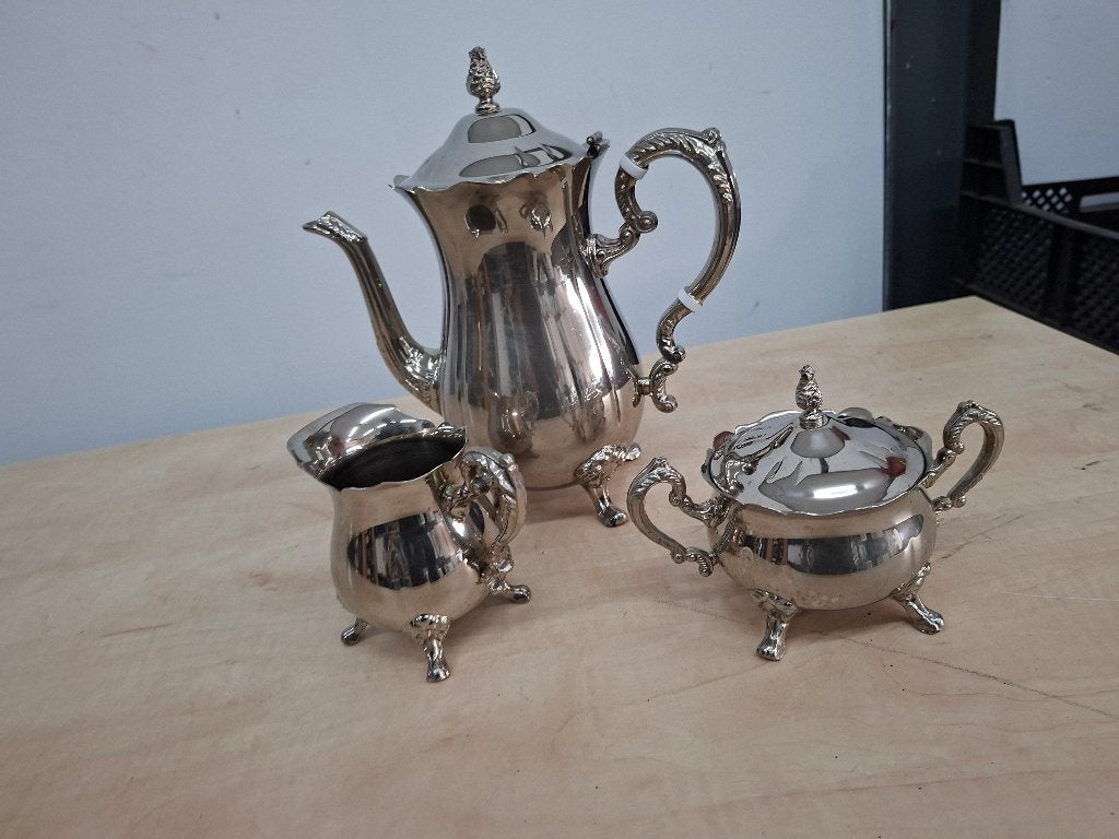 antieke verzilverde gave mooie koffieset, Ophalen of Verzenden