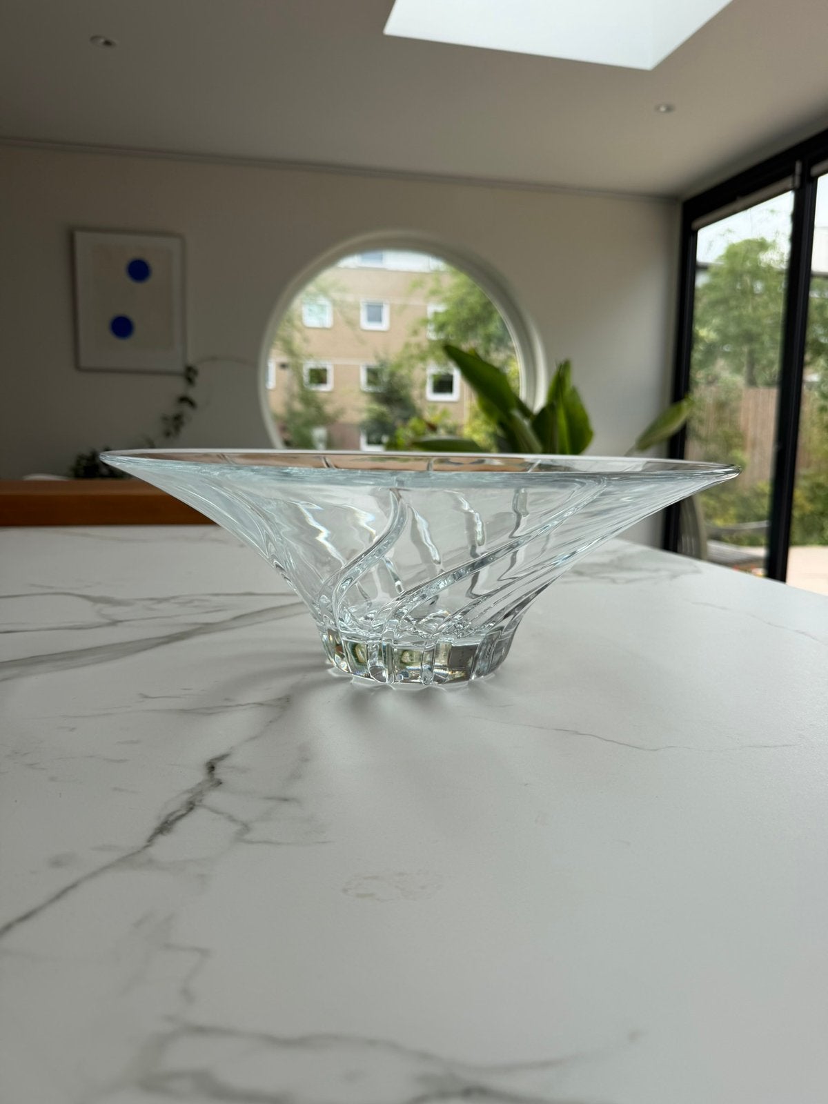 Kristallen schaal dia 35 cm Fa JG Durand, Ophalen of Verzenden, Zo goed als nieuw, Rond, Glas