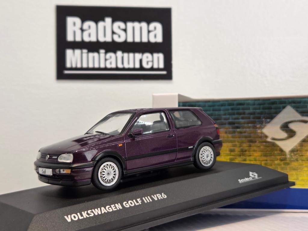 Volkswagen Golf Mk3 Vr6 - Paars - 1:43 Solido, Hobby en Vrije tijd, Modelauto's | 1:43, Auto, Solido, Nieuw, Ophalen of Verzenden