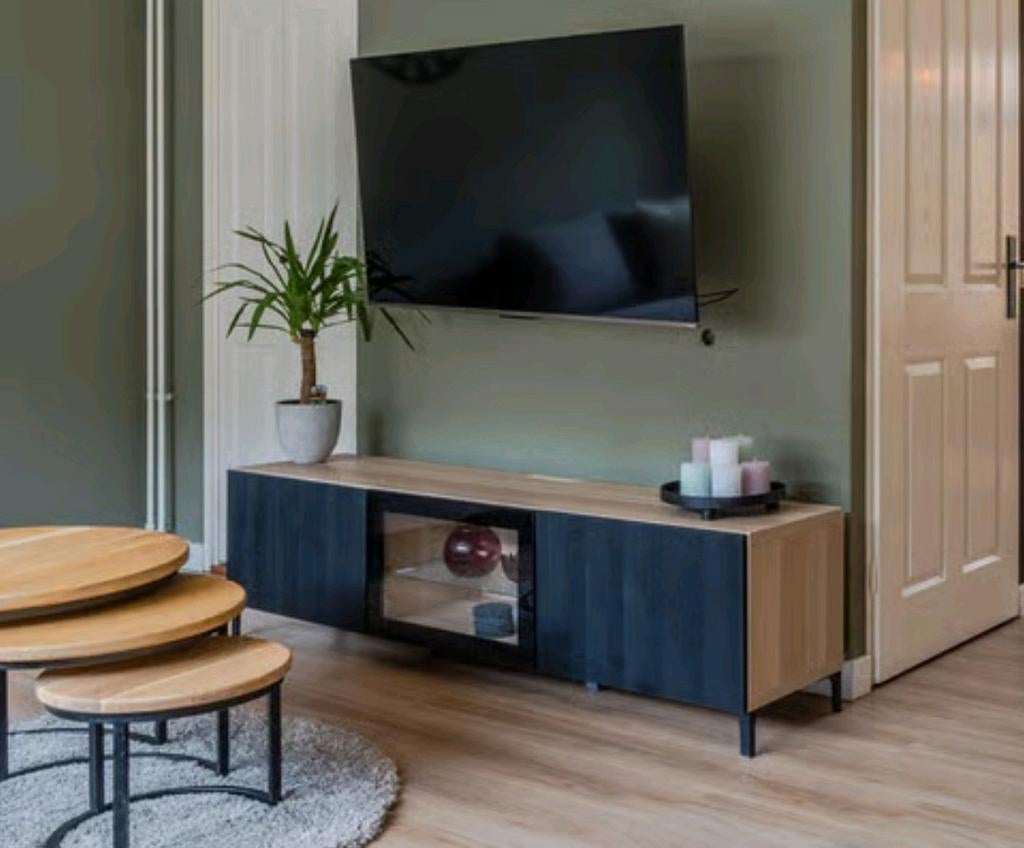Besta tv meubel met ledverlichting 180  41,5 x 49, Ophalen, 25 tot 50 cm, 150 tot 200 cm, Minder dan 100 cm