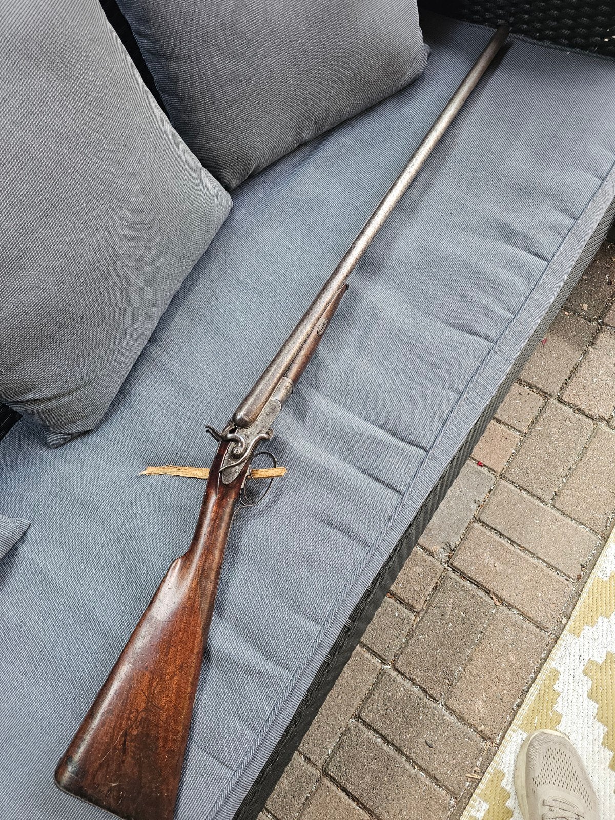 antiek jachtgeweer decoratie. onklaar van voor 1870, Ophalen of Verzenden