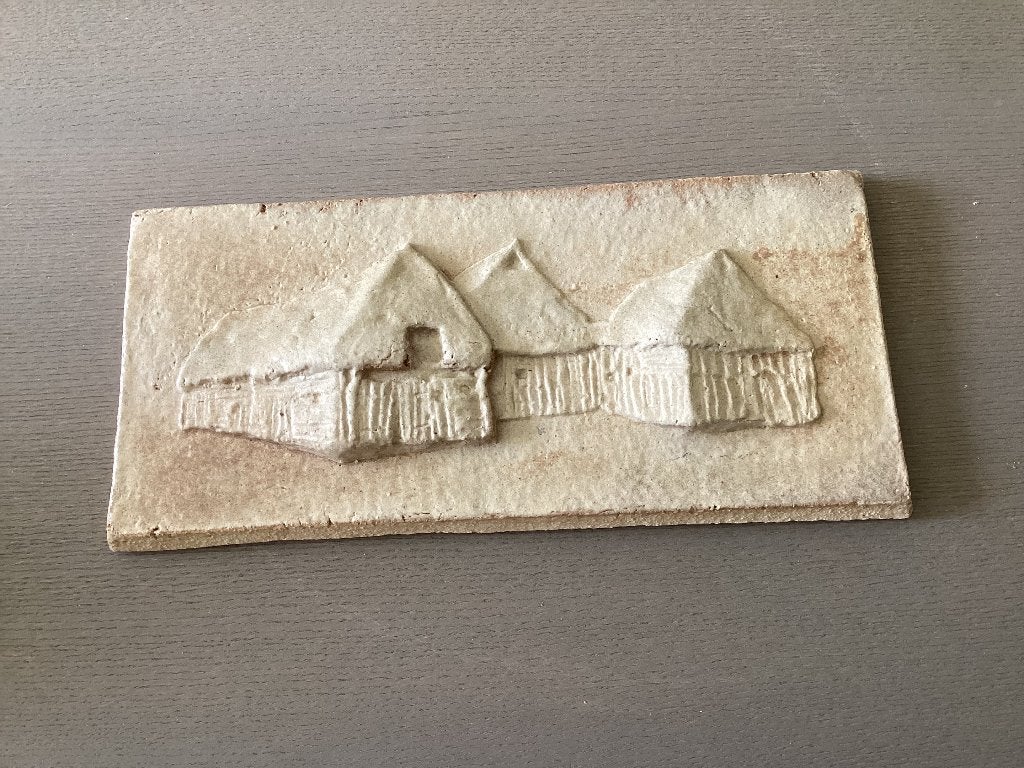Sier tegel, reliëf Orvelte 35 x 16 cm, Antiek en Kunst, Ophalen of Verzenden
