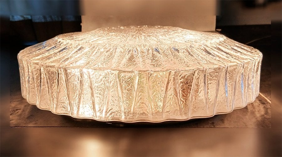 Vintage Wila plafonnière / plafondlamp / Mid-Century, Huis en Inrichting, Lampen | Plafondlampen, 33 cm, Zo goed als nieuw, Glas