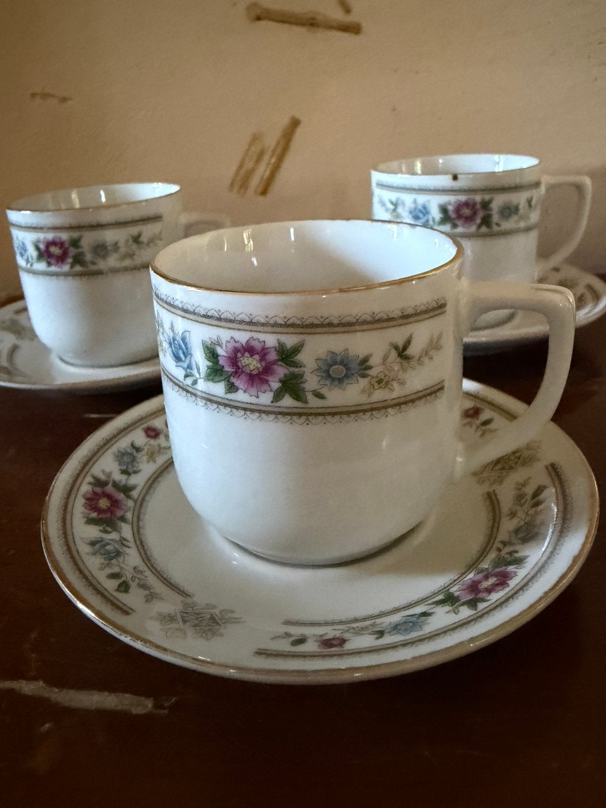 Chinees servies, 6 kop en schotel, Ophalen of Verzenden, Zo goed als nieuw, Porselein, Kop en/of schotel