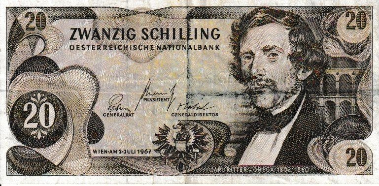 OOSTENRIJK - 1967 - ZWANZIG SCHILLING, Postzegels en Munten, Bankbiljetten | Europa | Niet-Eurobiljetten, Ophalen of Verzenden