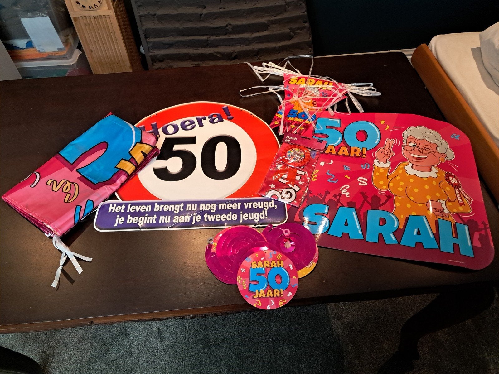 Versiering 50 jaar (sarah), Hobby en Vrije tijd, Feestartikelen, Ophalen, Versiering, Abraham of Sarah