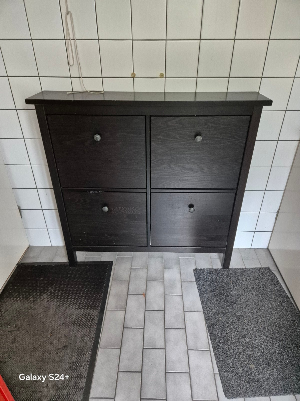Donkerbruine schoenenkast met 4 vakken, Ophalen, Gebruikt, Modern, functioneel