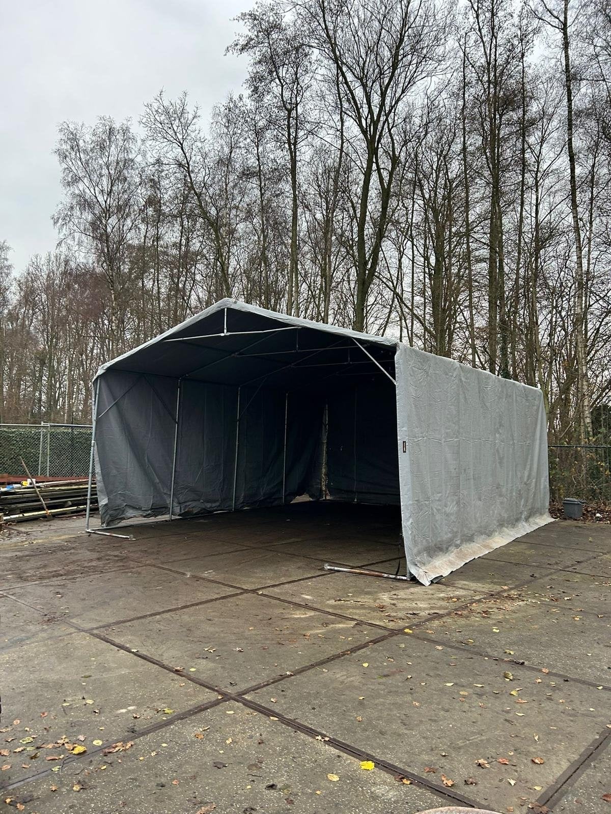 Grote opslagtent / schuur van 8 meter, Ophalen, Overige materialen, Gebruikt, Schuur