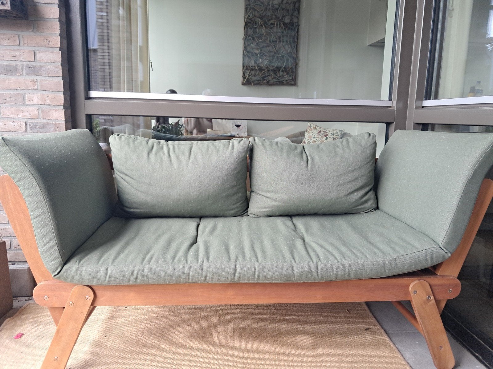 Houten tuinbank/ligbed met kussens, Ophalen, Nieuw, Hout