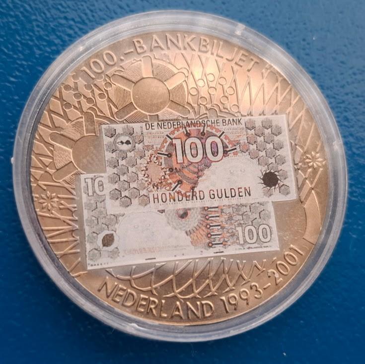 Penning biljet 100 gulden 2001 Afscheid van een munteenheid, Verzenden, Overige materialen, Nederland