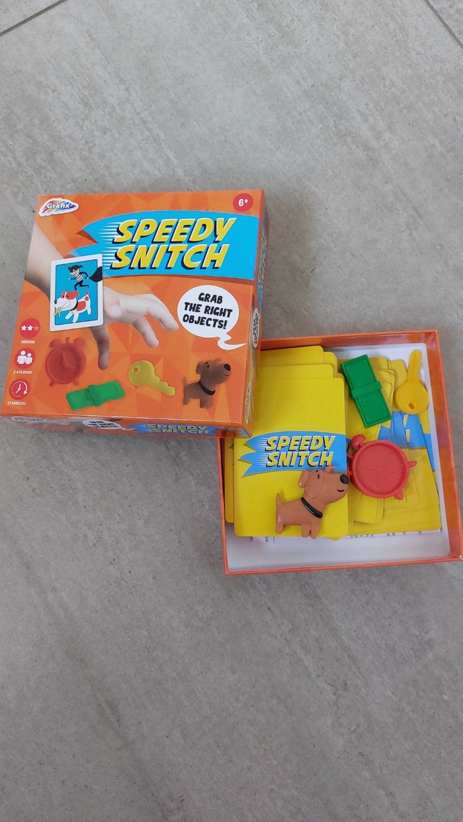 Speedy Snitch Bordspel - Vang de Juiste Objecten!, Drie of vier spelers, Ophalen, Zo goed als nieuw, Grafix