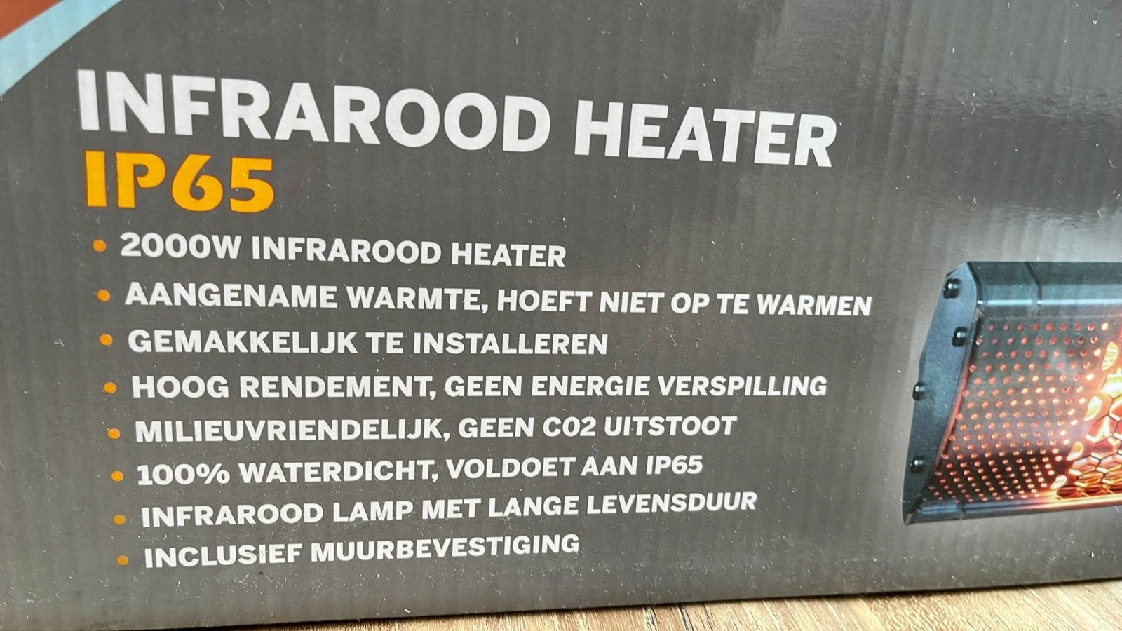 Foto 2 van Terrasverwarming Infrarood IP65 met afstandsbediening