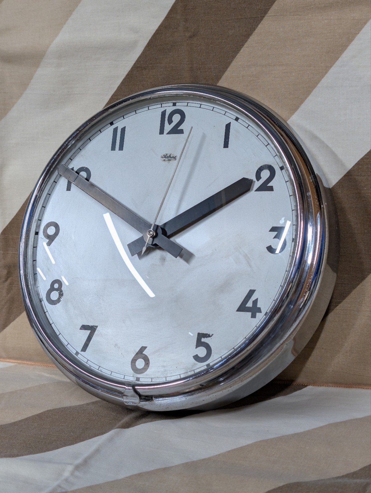 Vintage Mehne wandklok - Industriële stijl, Ophalen of Verzenden