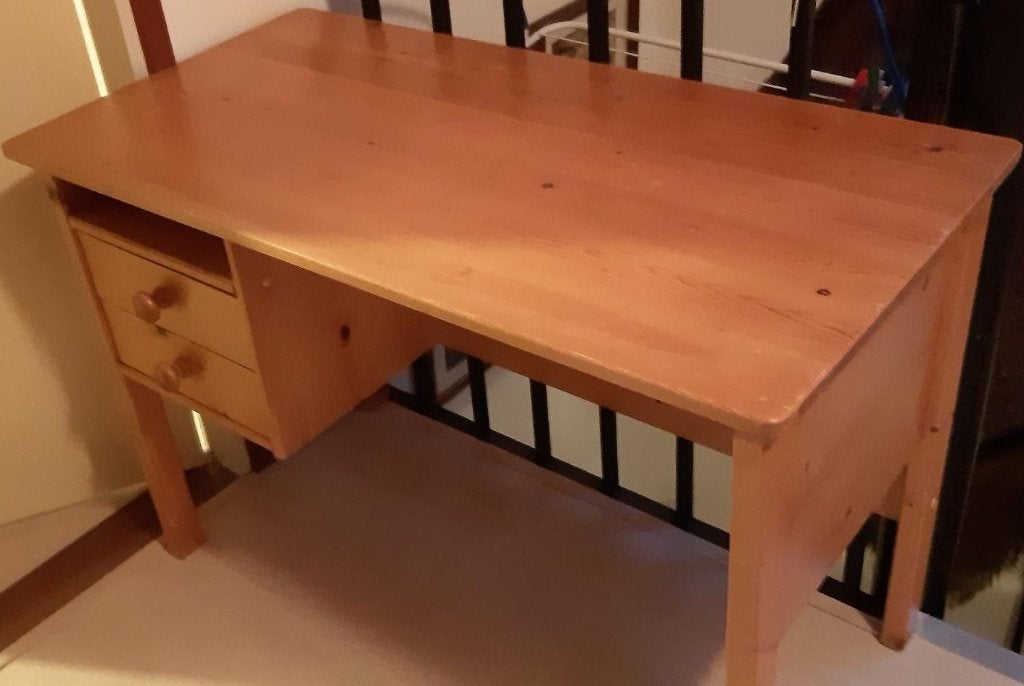 Bureau met 2 lades, Ophalen, 105 cm, Gebruikt, Schoolbureau