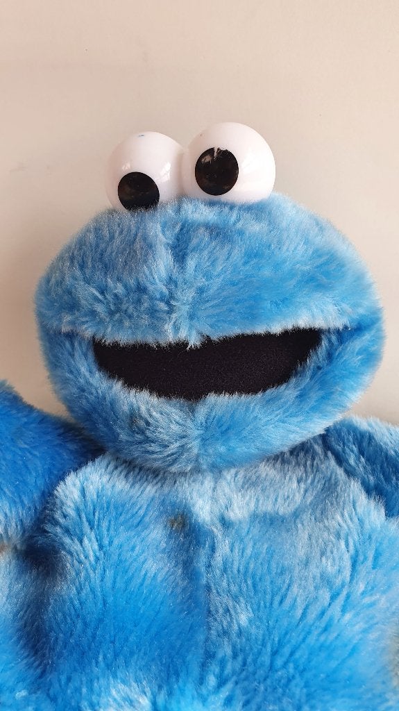 Koekiemonster handpop Sesamstraat, 37 cm. S35, Tweedehands verkoop, Tweedehands verkoop, Gebruikt, Overige typen