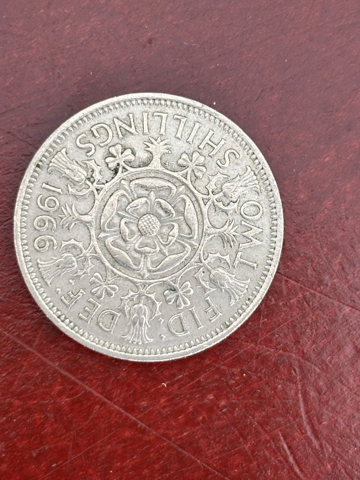 1966 Britse Two Shillings munt (Elizabeth II), Ophalen of Verzenden, Losse munt