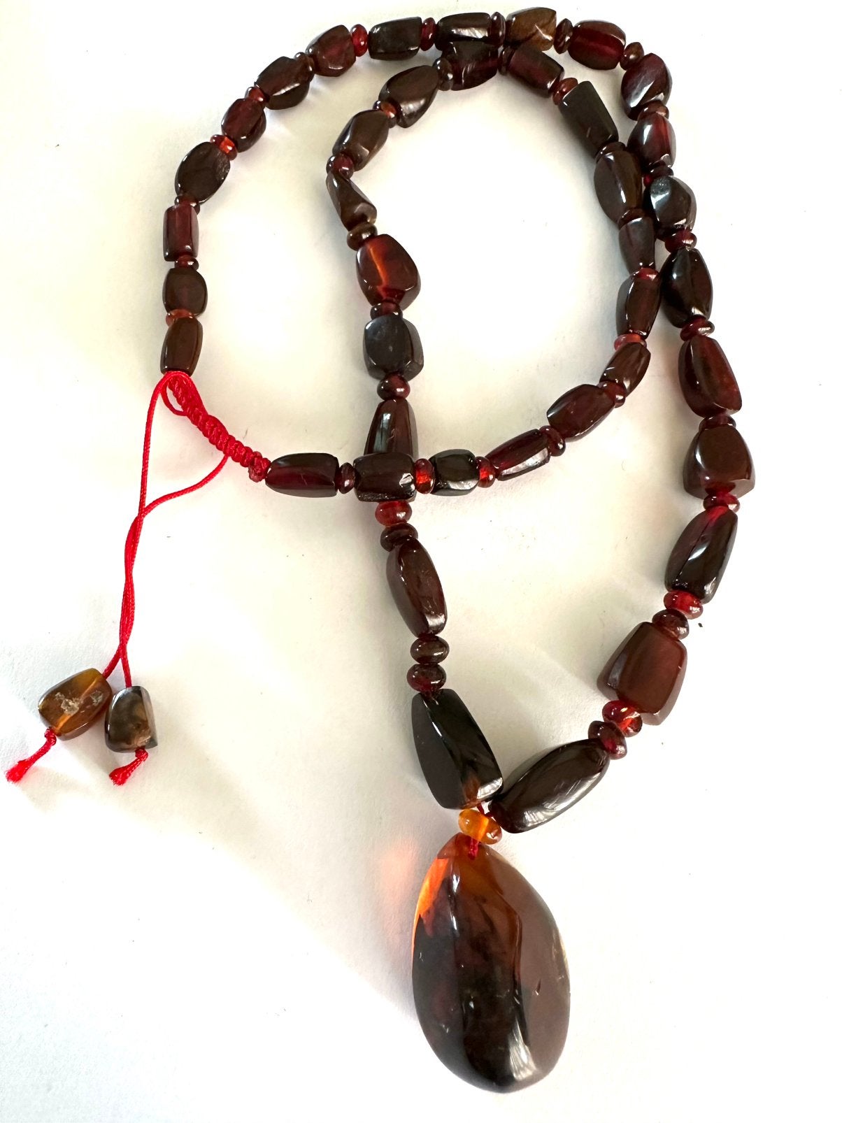 Amber vintage ketting, Sieraden, Tassen en Uiterlijk, Kettingen, Gebruikt, Bruin, Verzenden, Steen of Mineraal