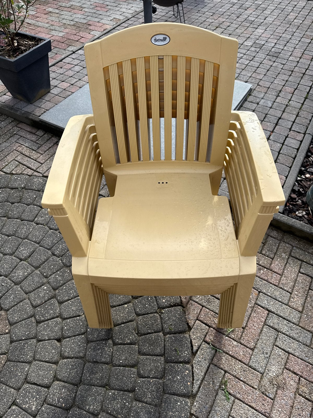 Hartman kunststof tuinstoel, stapelbaar, Tuin en Terras, Tuinstoelen, Ophalen of Verzenden, Gebruikt, Kunststof, Stapelbaar