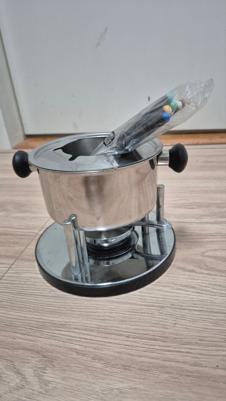 fonduestel, retro, Ophalen of Verzenden, Zo goed als nieuw, Brander, Fondueset