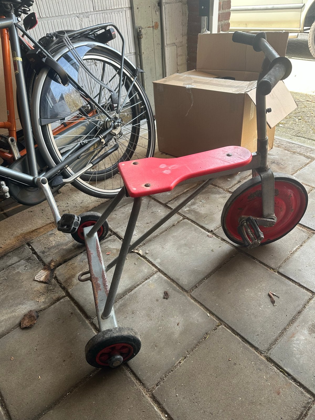 Vintage Driewieler Fiets - Oude Schoolfiets Stijl, Ophalen of Verzenden, Gebruikt