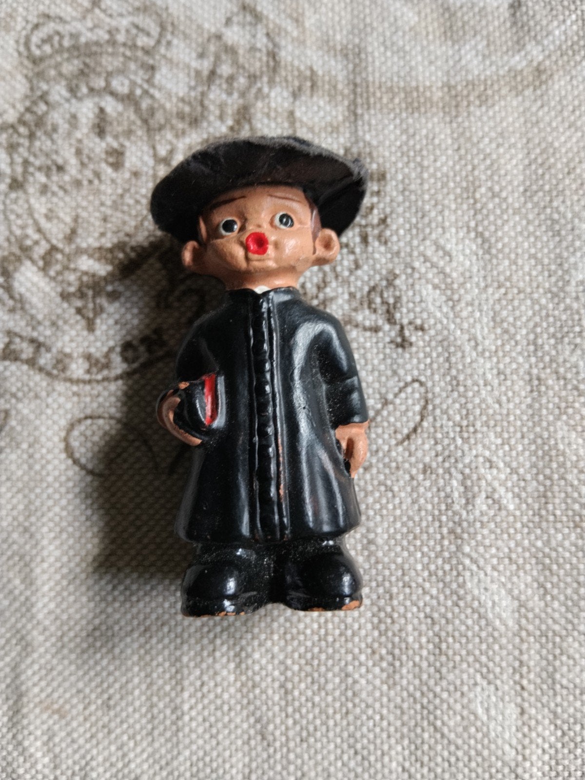 Vintage Spaans modderbeeldje - Priester figuur, Ophalen of Verzenden, Zo goed als nieuw