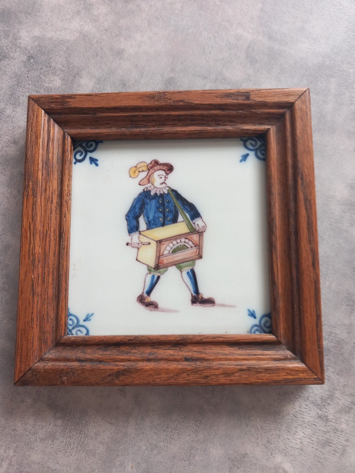 Wandtegel Tichelaar Makkum / muzikant / 18x18 cm, Ophalen of Verzenden