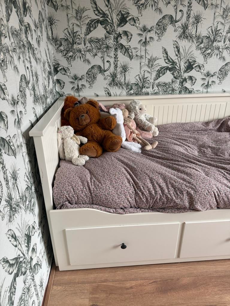 IKEA Hemnes uitschuifbaar bed met lades, Huis en Inrichting, Ophalen, Wit, Tweepersoons, 80 cm