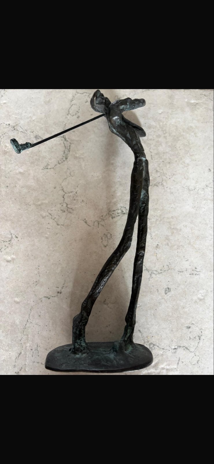 Bronzen beeld van een golfer - Modern Abstract, Antiek en Kunst, Ophalen, Overige onderwerpen, Beeld, Europa