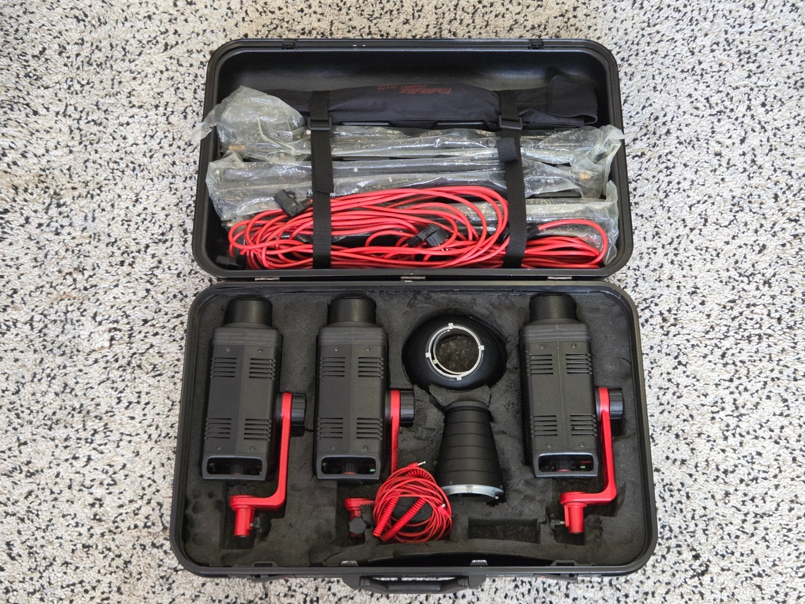 Multiblitz Profilite Compact 300 set van 3 incl accessoires, Gebruikt, TTL, Sony, Studioflitser