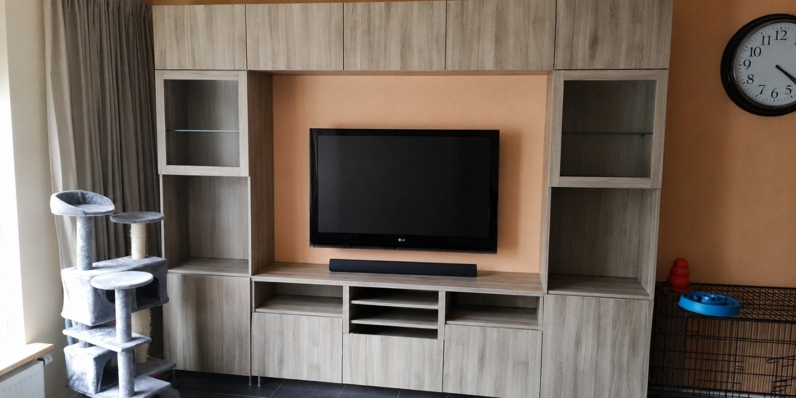besta tv wandmeubel, Ophalen, 250 tot 300 cm, 200 cm of meer, Met lade(s)