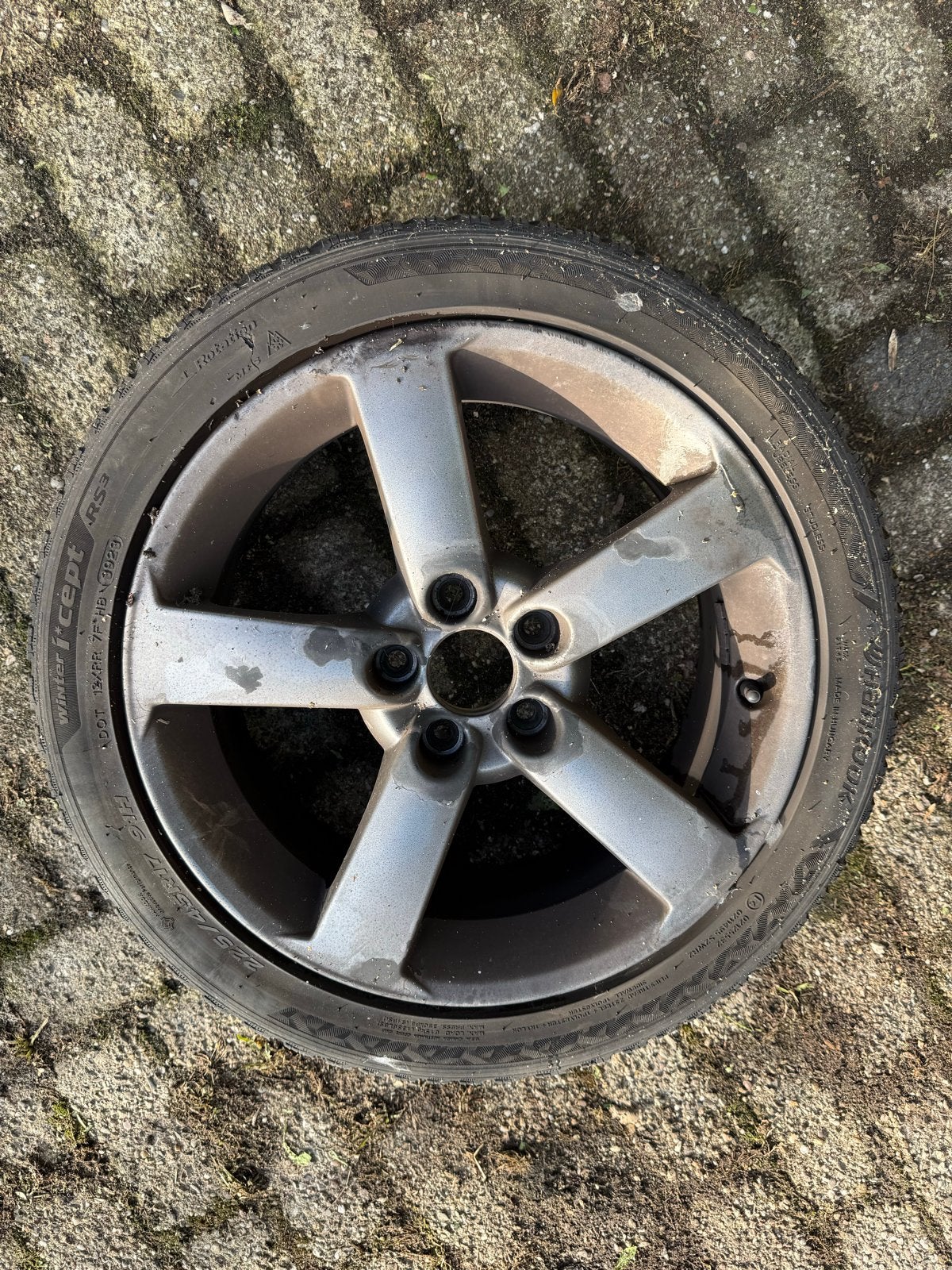 Originele Saab Aero velgen 17 inch met banden, Auto-onderdelen, Banden en Velgen, Ophalen, Gebruikt, Banden en Velgen, 17 inch