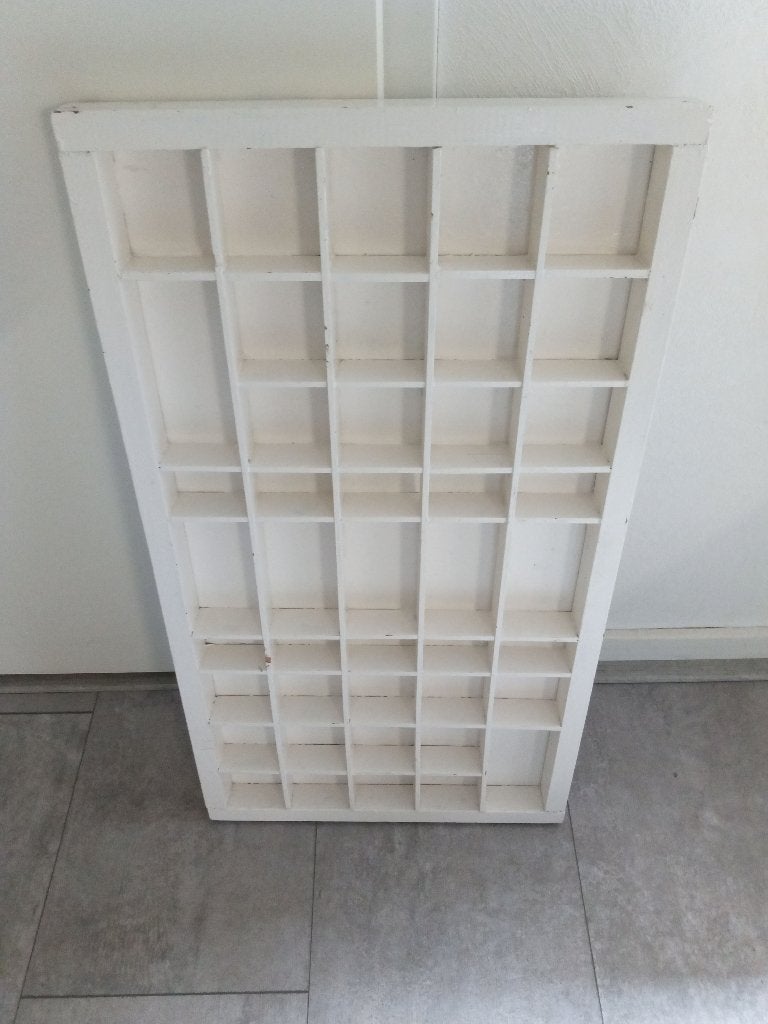 houten letterbak, Huis en Inrichting, Gebruikt, Hout, Ophalen of Verzenden, Wit