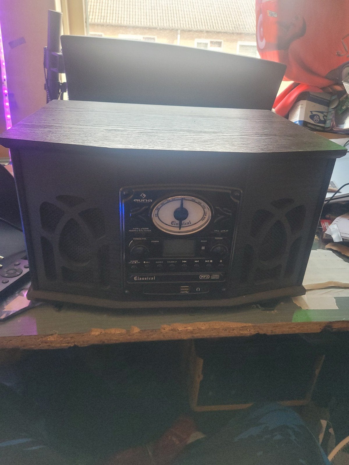 Auna Classical Platenspeler met CD/Radio/USB/Cassette, Audio, Tv en Foto, Zo goed als nieuw, USB-aansluiting, Platenspeler, Ophalen