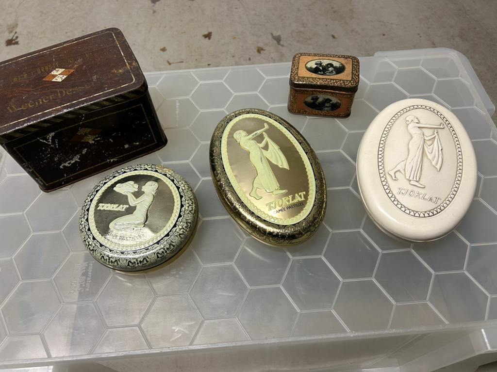 Vintage blikken Droste, Verkade enTjoklat - Set van 7, Ophalen