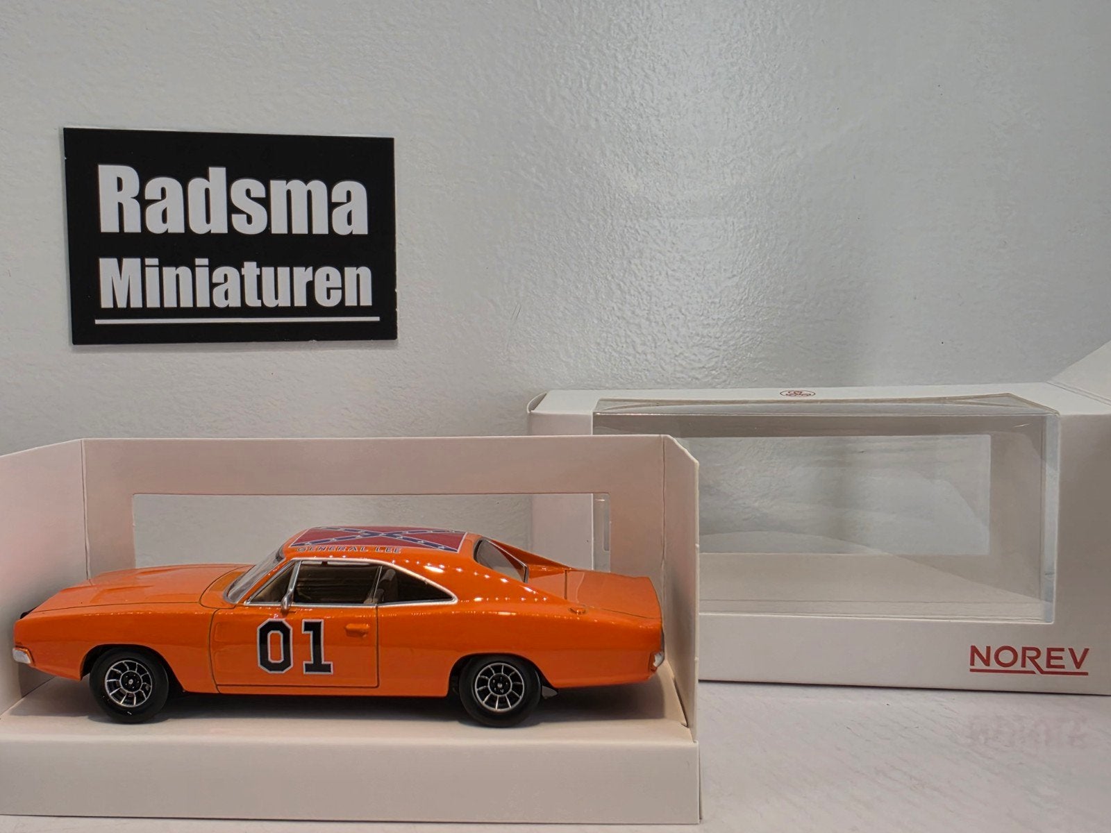 Dodge Charger " General lee " - 1:43 Norev Jet, Auto, Nieuw, Norev