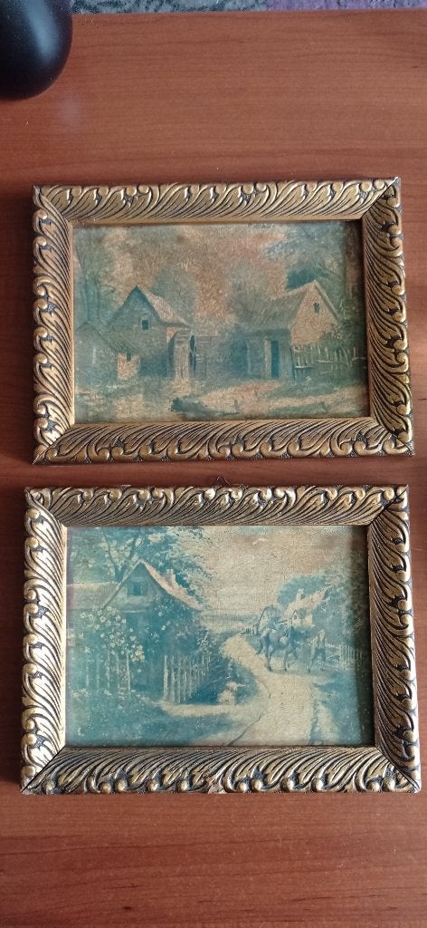 2 x Jan Vincken schilderijen., Antiek en Kunst, Kunst | Schilderijen | Klassiek, Paneel, Overige technieken, Stads- / dorpsgezicht