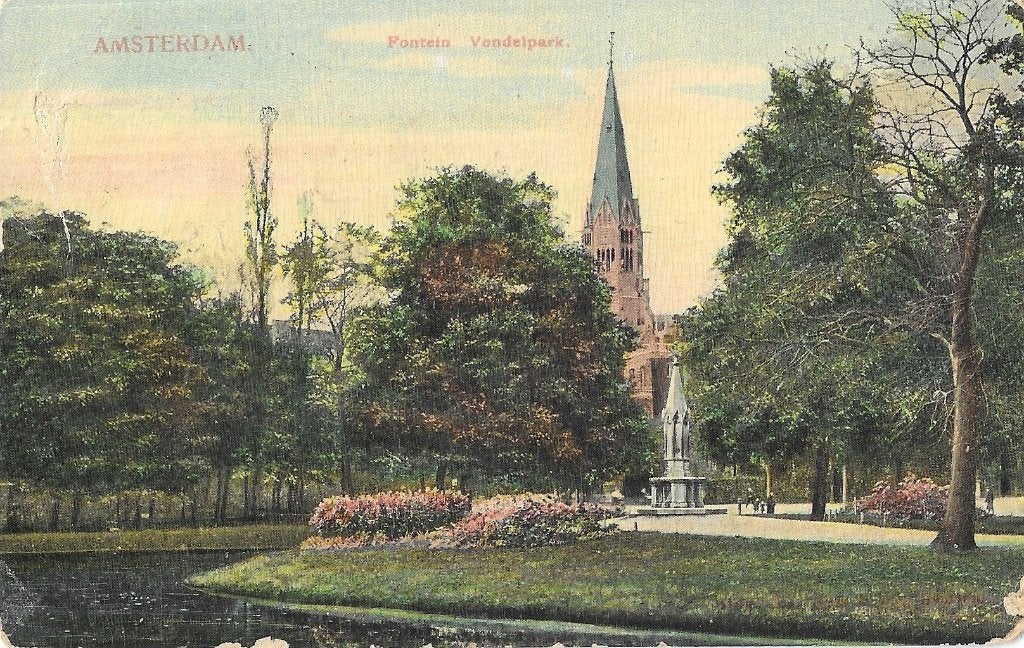 AK Amsterdam - Fontein Vondelpark, Verzenden, Voor 1920, Gelopen, Noord-Holland