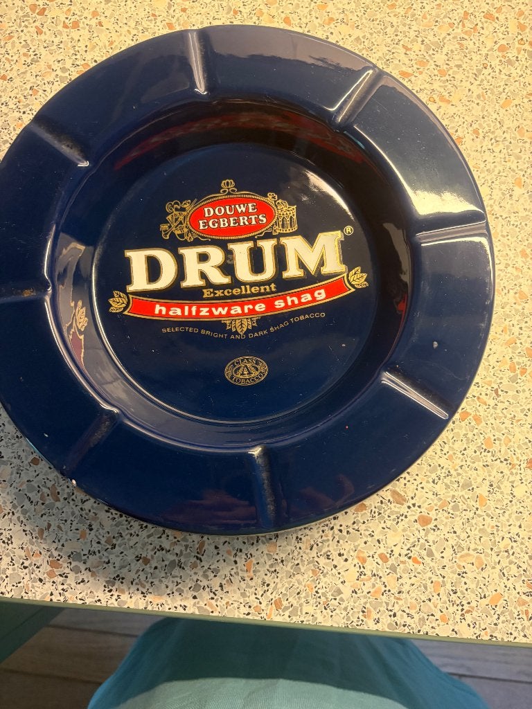 Vintage Drum asbak - Delftsch huys Holland aardewerk, Ophalen of Verzenden, Gebruikt, Asbak