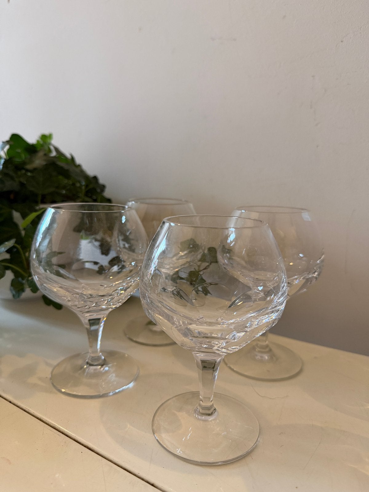 Set van 4 kristallen vintage cognac glazen, Ophalen of Verzenden