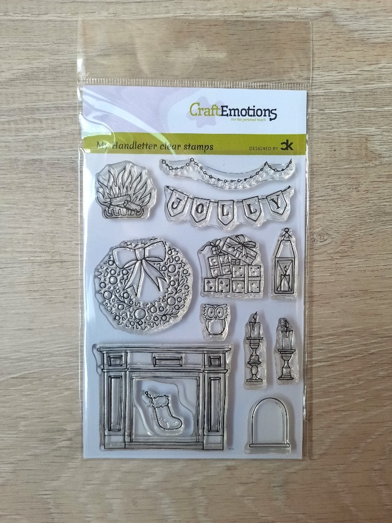 Carla Kamphuis kerst clear stamps Handletter X-mas deco 2, Hobby en Vrije tijd, Stempelen, Ophalen of Verzenden, Gebruikt, Clearstamp