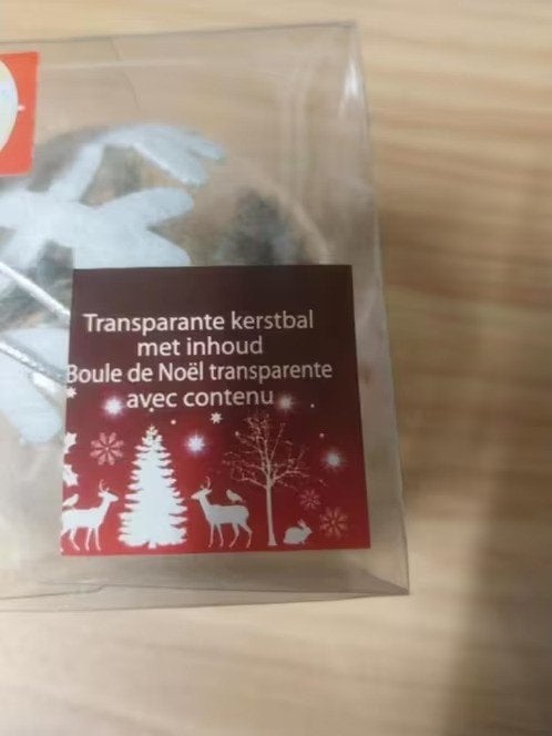 Transparante kerstbal met bessen h, Evora, Onbekend, Nieuw, Ophalen of Verzenden