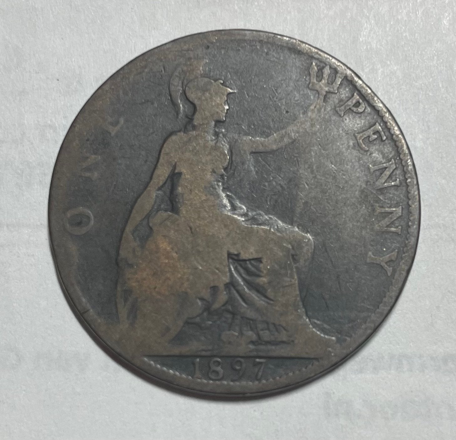 1 penny Engeland 1897, Postzegels en Munten, Ophalen of Verzenden