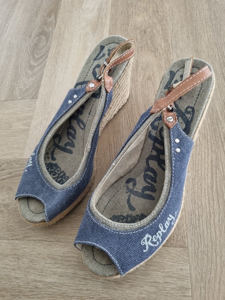 Replay Sandalen met hak maat 41, Kleding | Dames, Schoenen, Blauw, Replay, Gedragen, Sandalen of Muiltjes